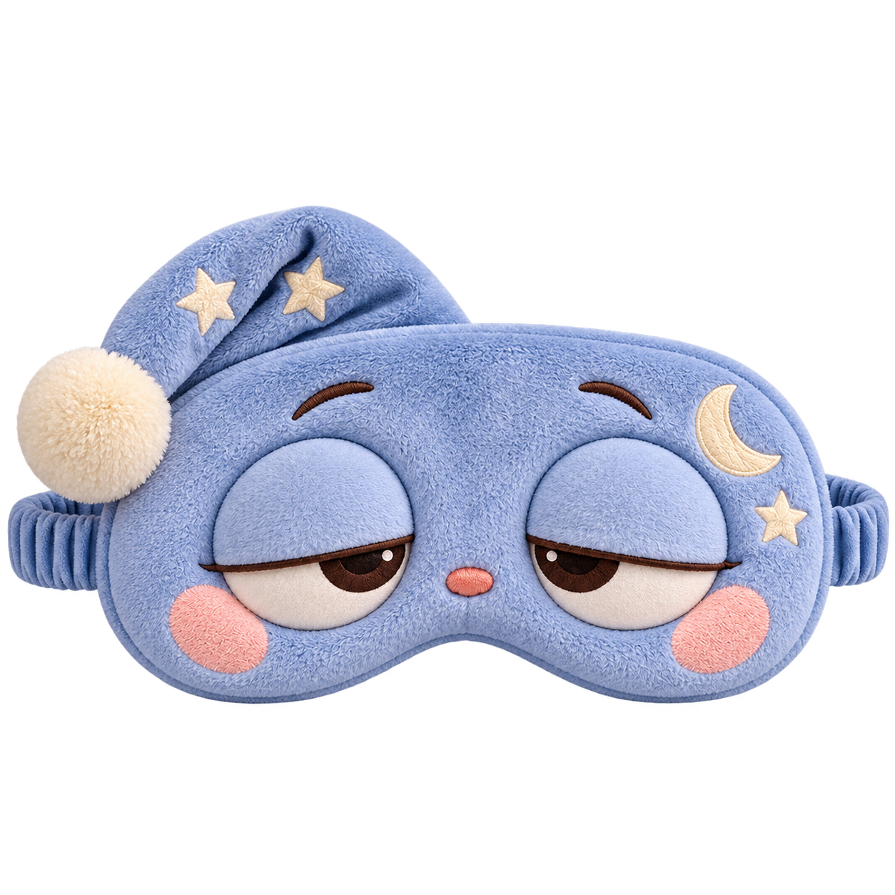 Blue SnoozyFace character sleep mask