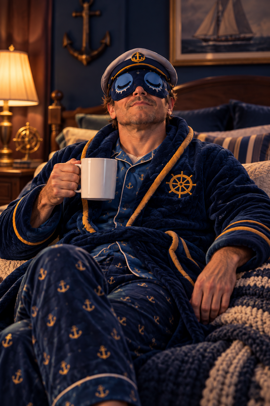 A grown-up wearing the Captain Snooze SnoozyFace